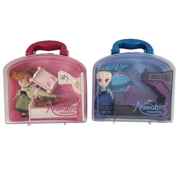 Disney Animators' Collection Frozen Anna Elsa Play Dolls Storage Cases 16 Pieces - Picture 10 of 13